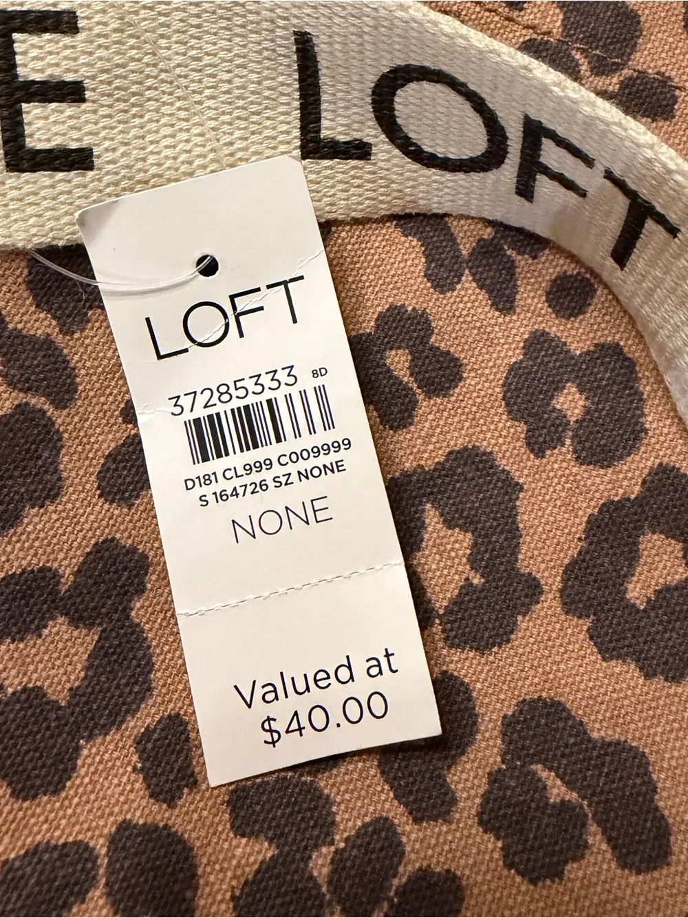 NWT Loft Leopard Tote Bag Love